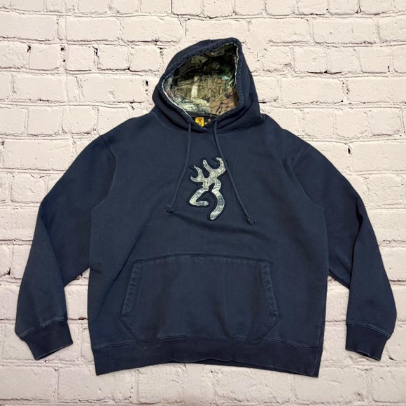 Browning Men"s Buckmark Camo Hoodie - Picture 1 of 4